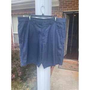 Hang Ten Chino Shorts Men's Size 40 Blue Polyester Logo Comfort Pockets Mid-Rise